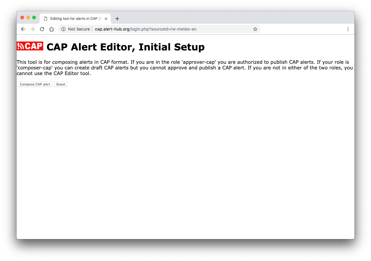 CAP editor login