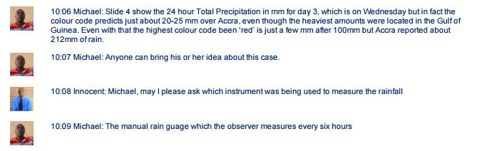 Example chat session