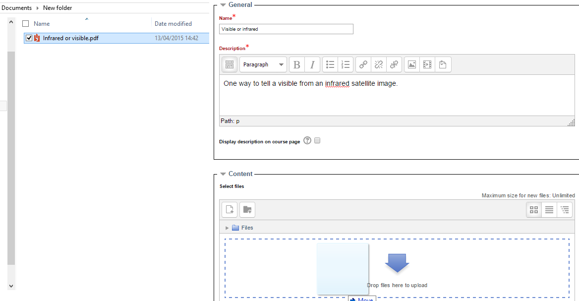 drag and drop your file
