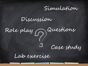 chalkboard with activity types