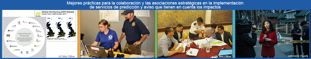 Asociación sobre peligros naturales del Reino Unido, meteorólogo y encargado de situaciones de emergencia, reunión de equipo,